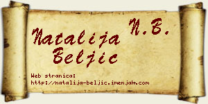 Natalija Beljić vizit kartica